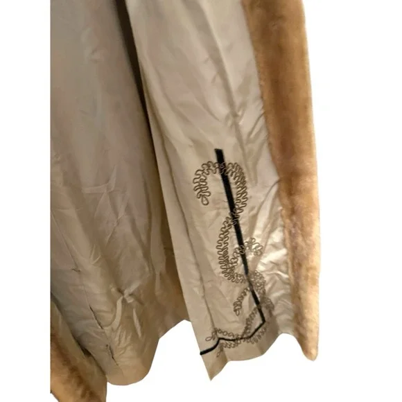 Vintage 1960's Philip Reiner Blonde Mink Fur Swing Coat 46 Length 3 Pockets EUC